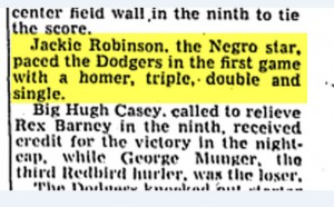 Jackie Robinson Hits for the Cycle, backwards