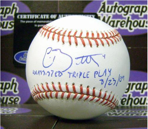 Eric Bruntlett Autographed Ball Click here to see this and more autographed triple play balls